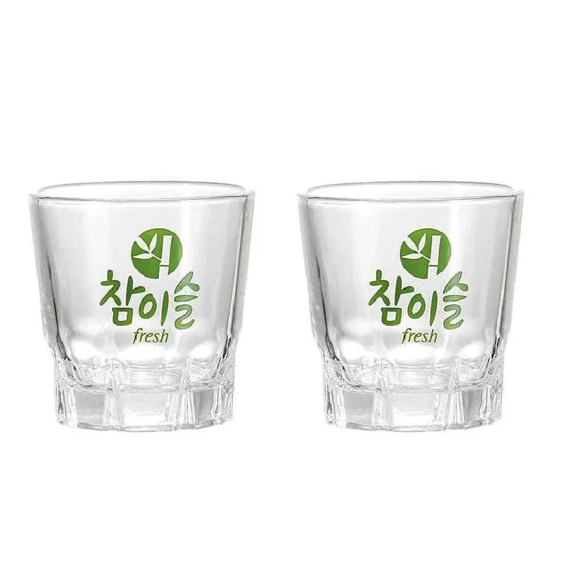 Korean Soju Shot Glasses Sets, 2.0 oz clear glass, ideal for Korean vodka.